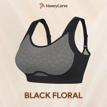 CurveCharm Pro – Soft Lift Comfort Bra – Black Floral / 30