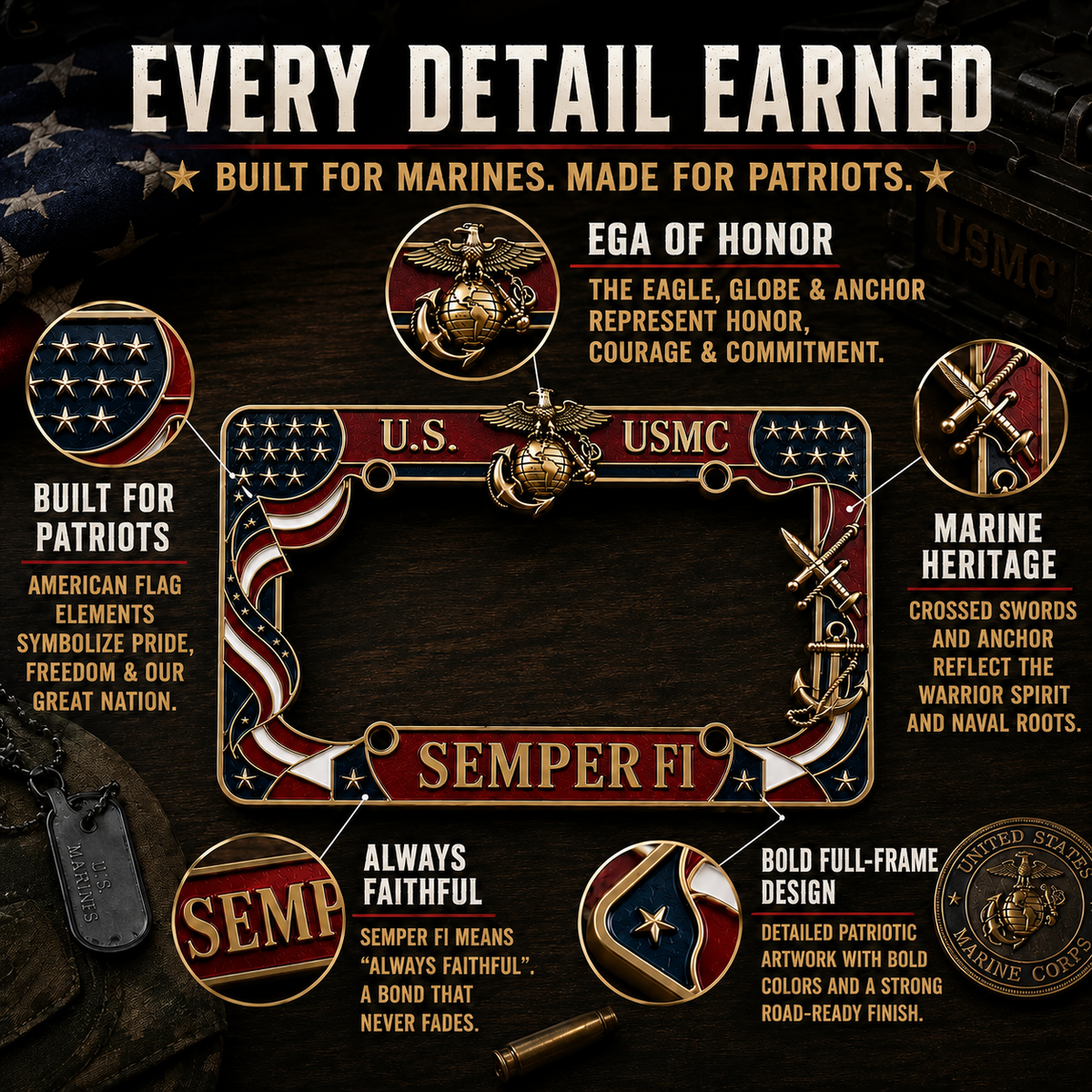 MarinePride – Semper Fi Auto Frame – image 5