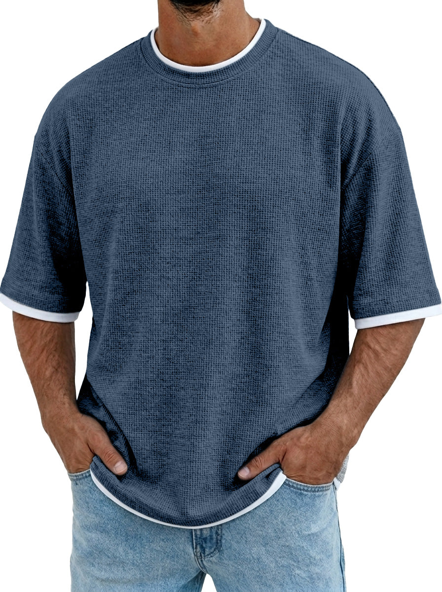 TexturaPolo – Men’s Short-Sleeved Polo Shirt – Navy Blue / S