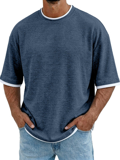 TexturaPolo – Men’s Short-Sleeved Polo Shirt – Navy Blue / S
