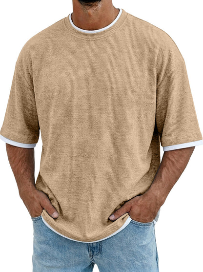 TexturaPolo – Men’s Short-Sleeved Polo Shirt – Khaki / S