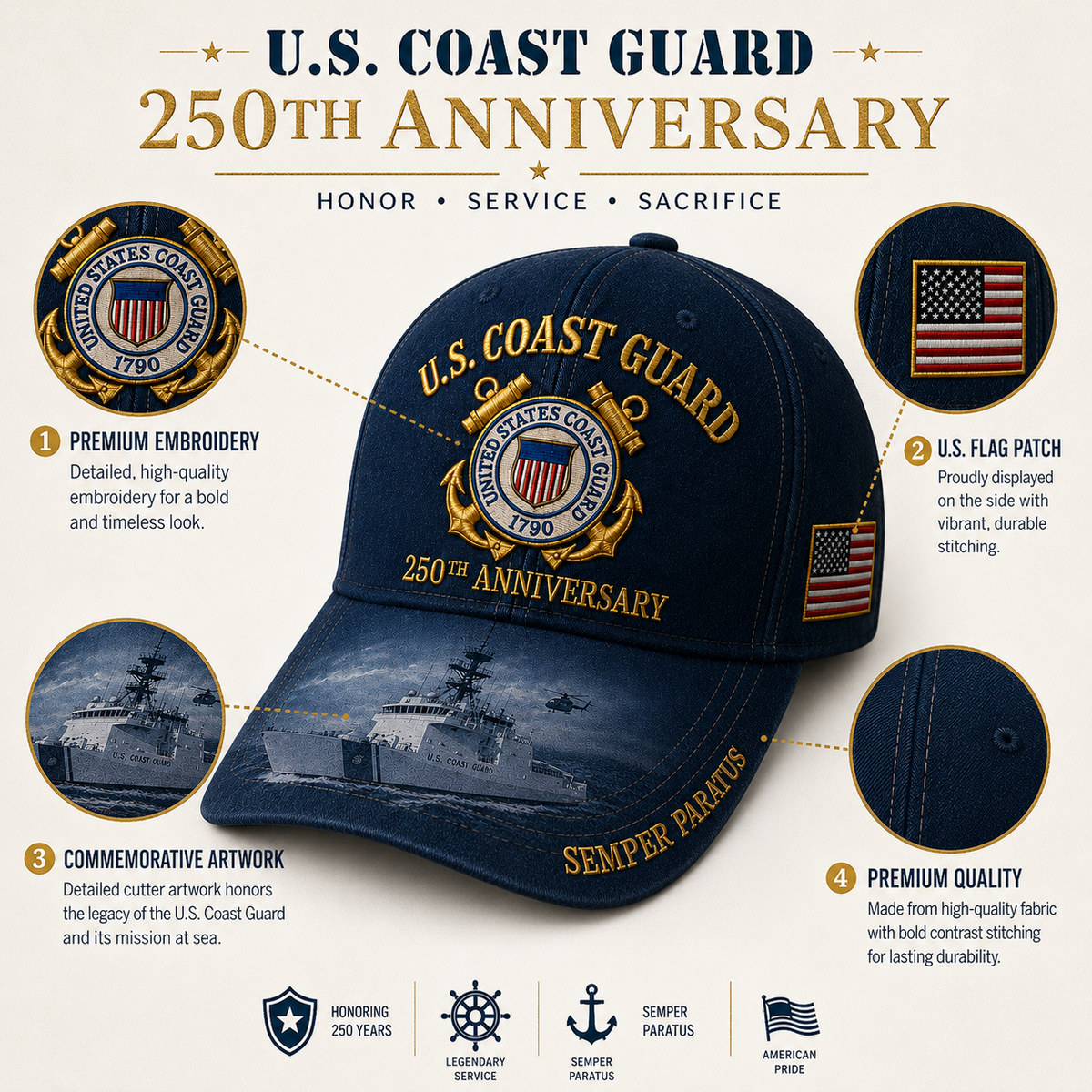 MarinerValor – Patriotic Anniversary Commemorative Cap – image 2