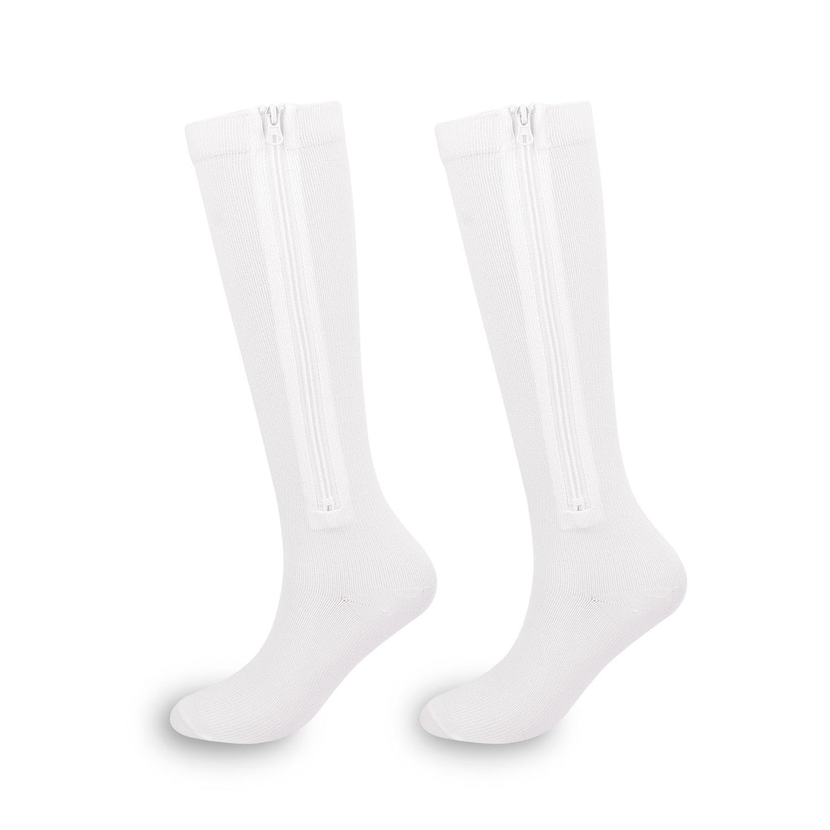 ZipFit – Sports Zipper Compression Socks – white / S/M / Classic