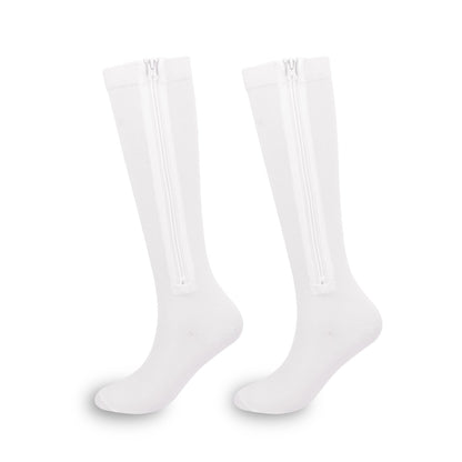 ZipFit – Sports Zipper Compression Socks – white / S/M / Classic