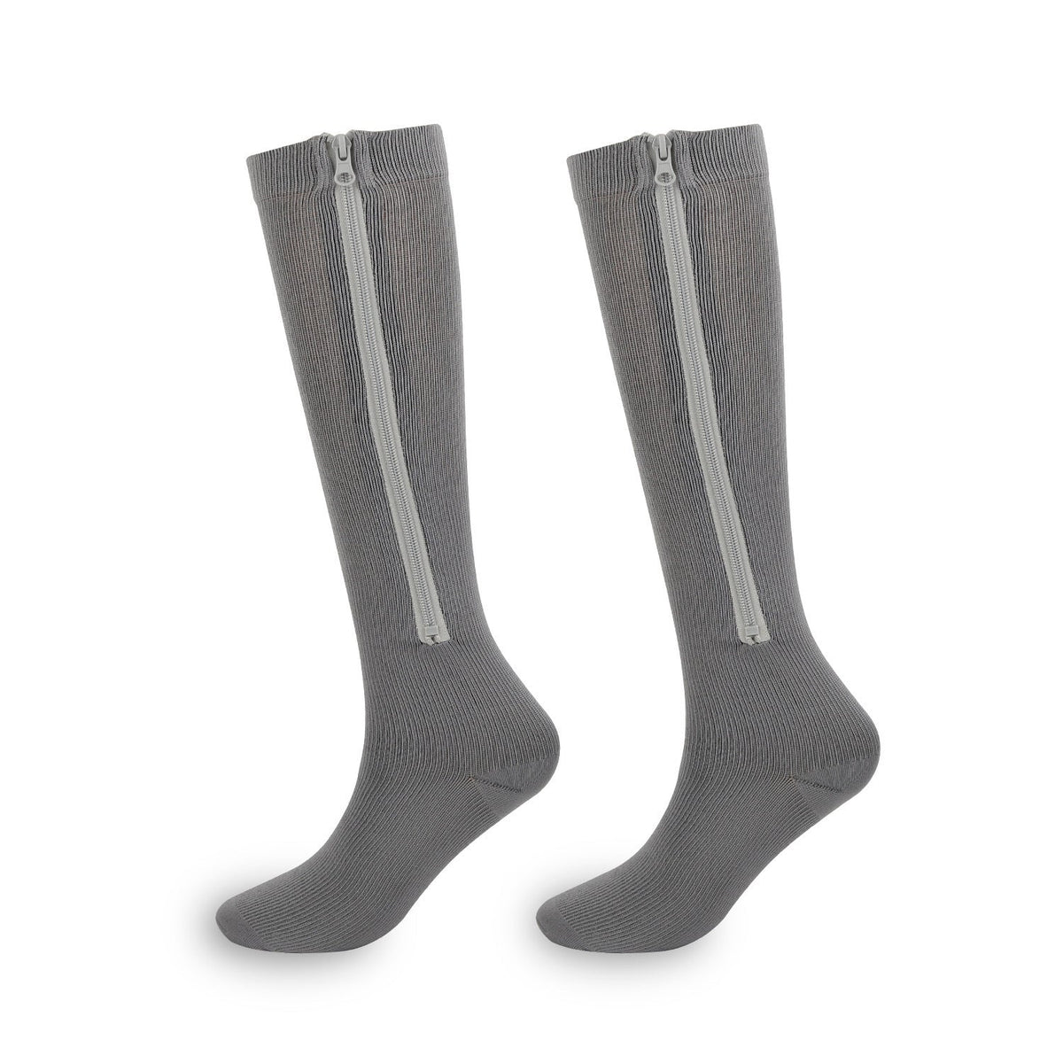ZipFit – Sports Zipper Compression Socks – Gray / S/M / Classic
