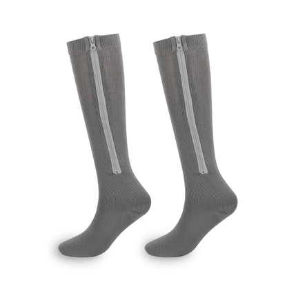 ZipFit – Sports Zipper Compression Socks – Gray / S/M / Classic