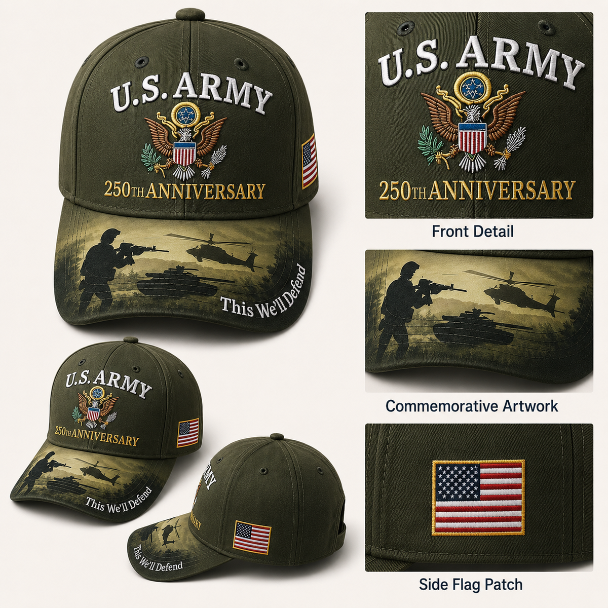 HonorStitch - 250 Years Army Anniversary Cap – image 4