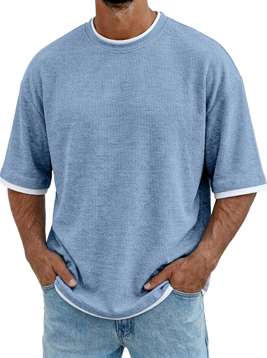 TexturaPolo – Men’s Short-Sleeved Polo Shirt – Blue / S
