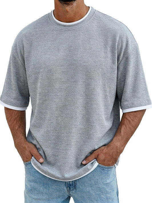 TexturaPolo – Men’s Short-Sleeved Polo Shirt – Gray / S