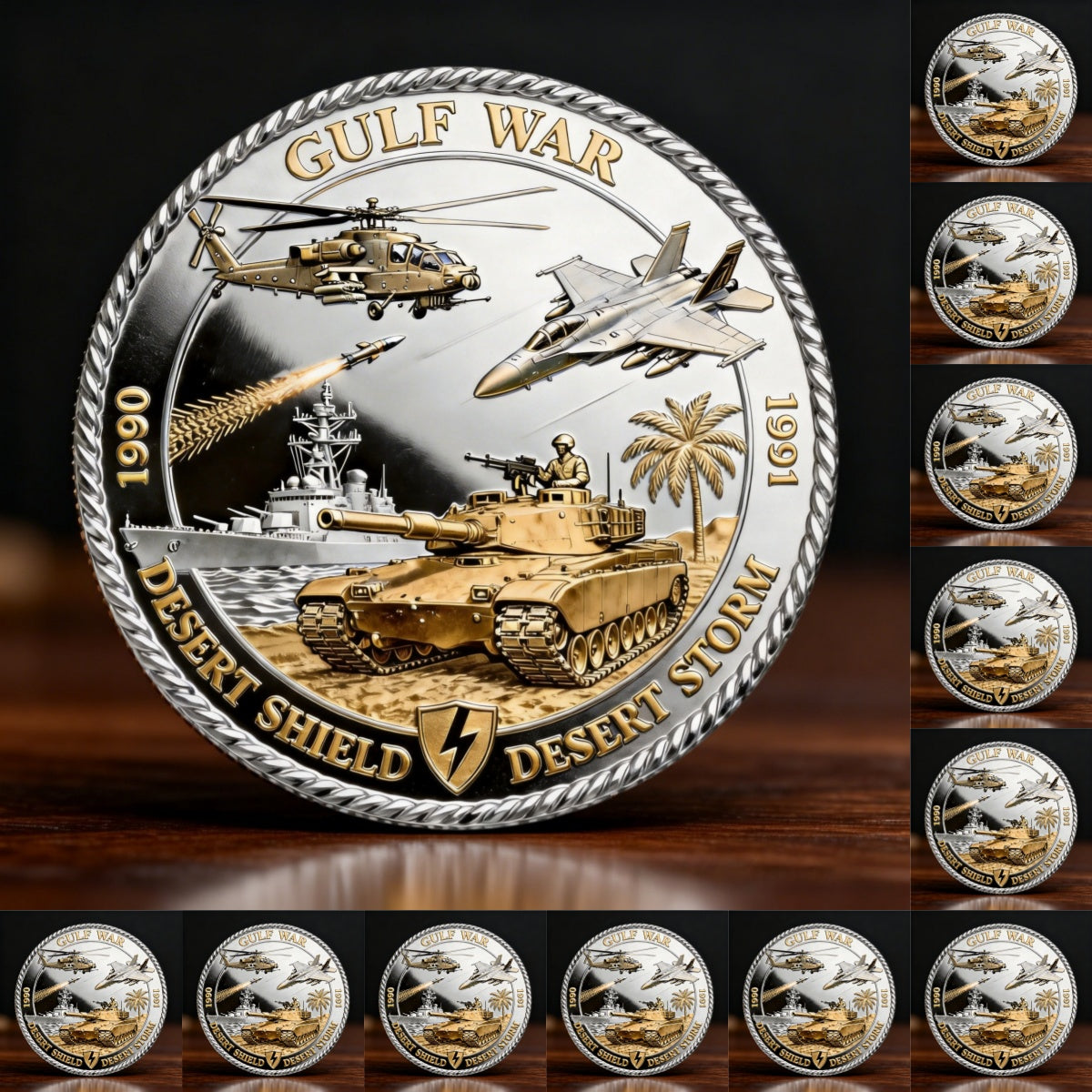 PatriotHonor – 35th Anniversary Desert Storm Commemorative Coin – Free ShippingBUY 5 GET 7 FREE(12 Coins)