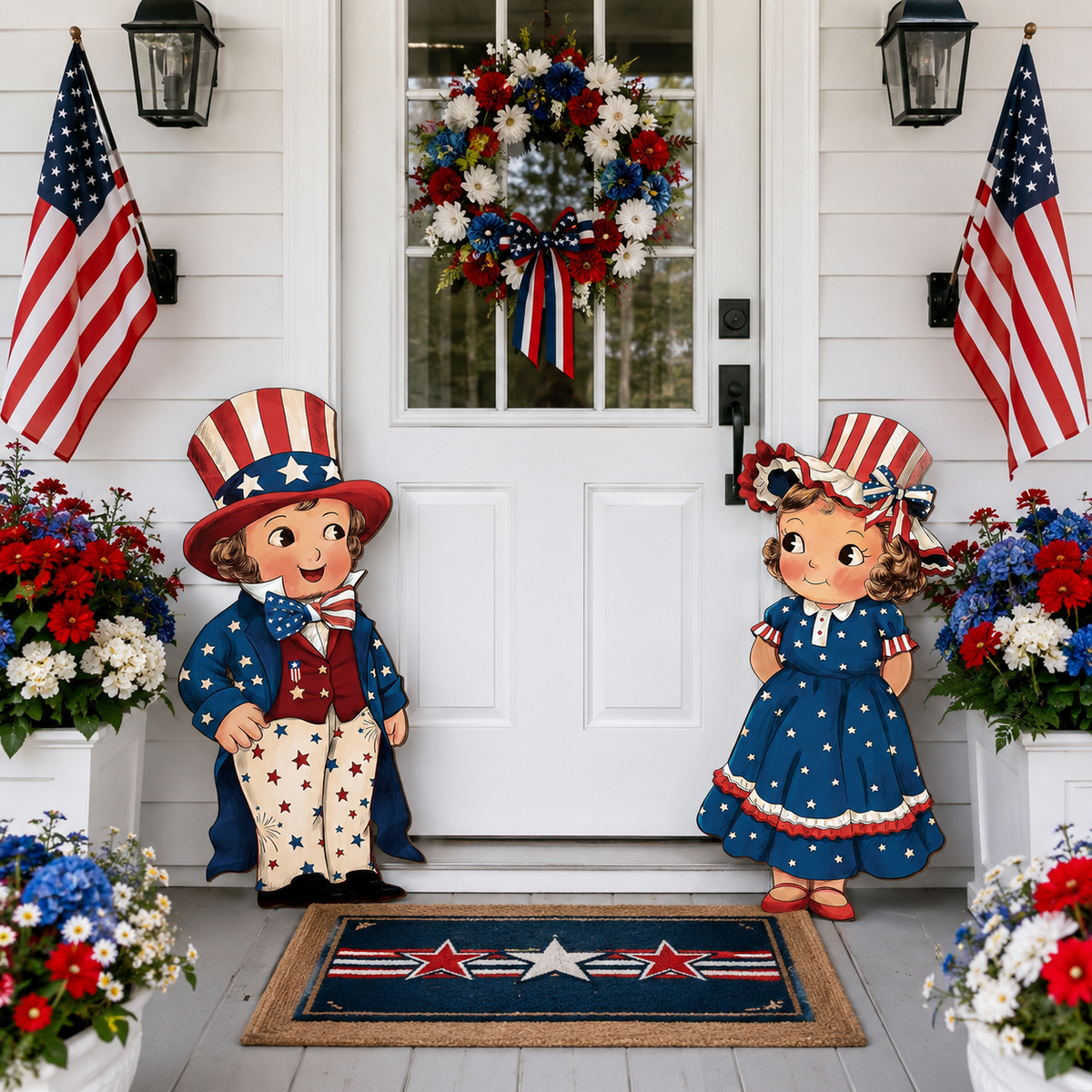 LibertyCraft – 2-Piece Patriotic Wooden Hanging Door Signs – image 2