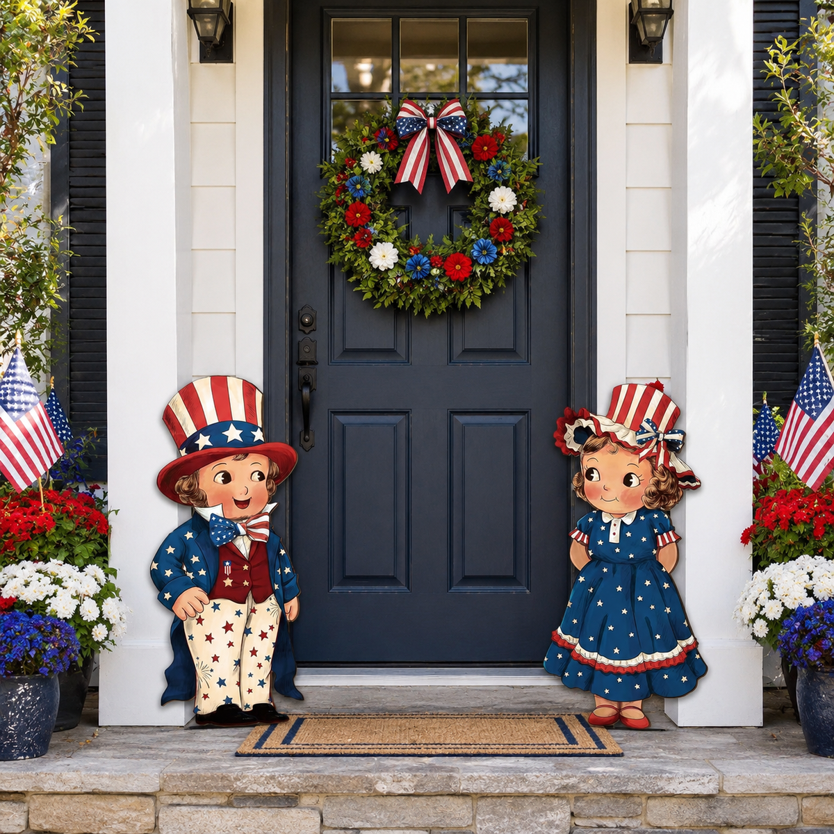 LibertyCraft – 2-Piece Patriotic Wooden Hanging Door Signs – image 16