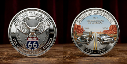 HeritageMint – Route 66-100 Years of Freedom Commemorative Medallion – A / 1 Coin