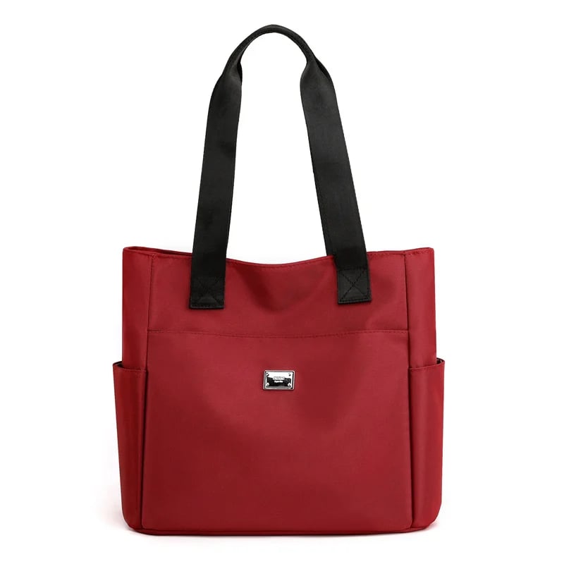 UrbanTote – Large Capacity Multi Pocket Shoulder Bag – Wine red