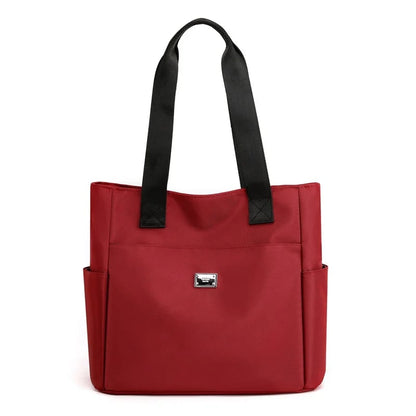 UrbanTote – Large Capacity Multi Pocket Shoulder Bag – Wine red