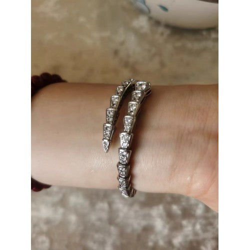 SerpentGlow – Zircon Snake Shaped Open Cuff Bracelet – image 4