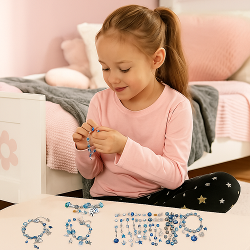 ArtisanCharm Kit – DIY Bracelet & Necklace Set – Blue