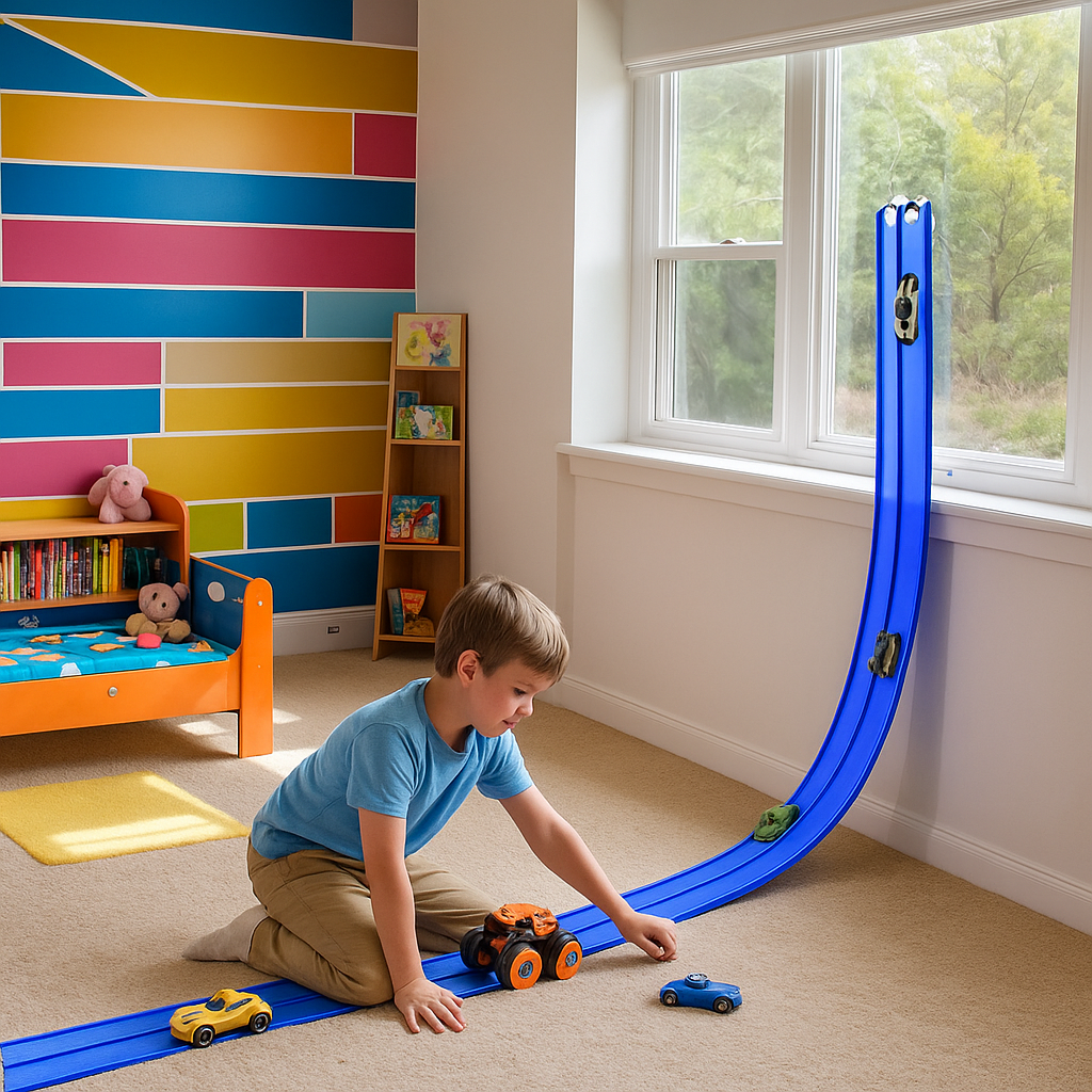 VistaGlider – Multi-Loop Flexible Racing Set – Blue Track
