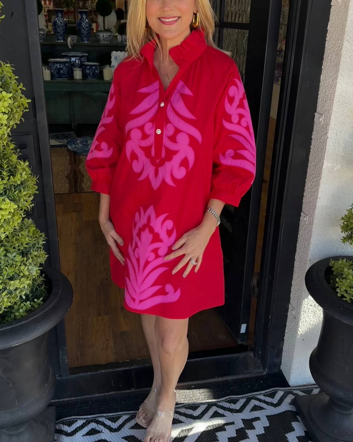 Veloura Chic – Effortless Elegance Dress – Red / S