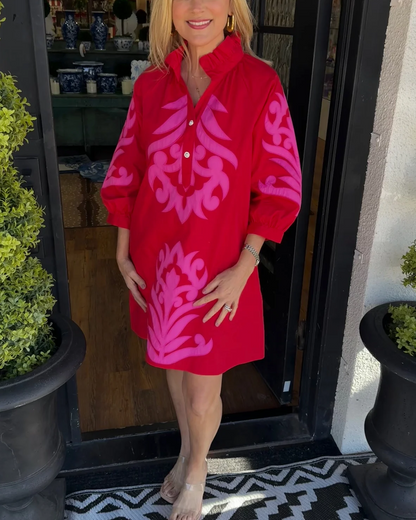 Veloura Chic – Effortless Elegance Dress – Red / S