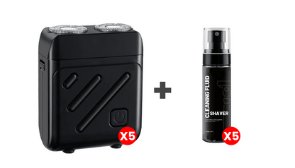 TrimPro – Mini Electric Shaver for Men – Black / Shaver + cleanser / Buy 3 get 2 free