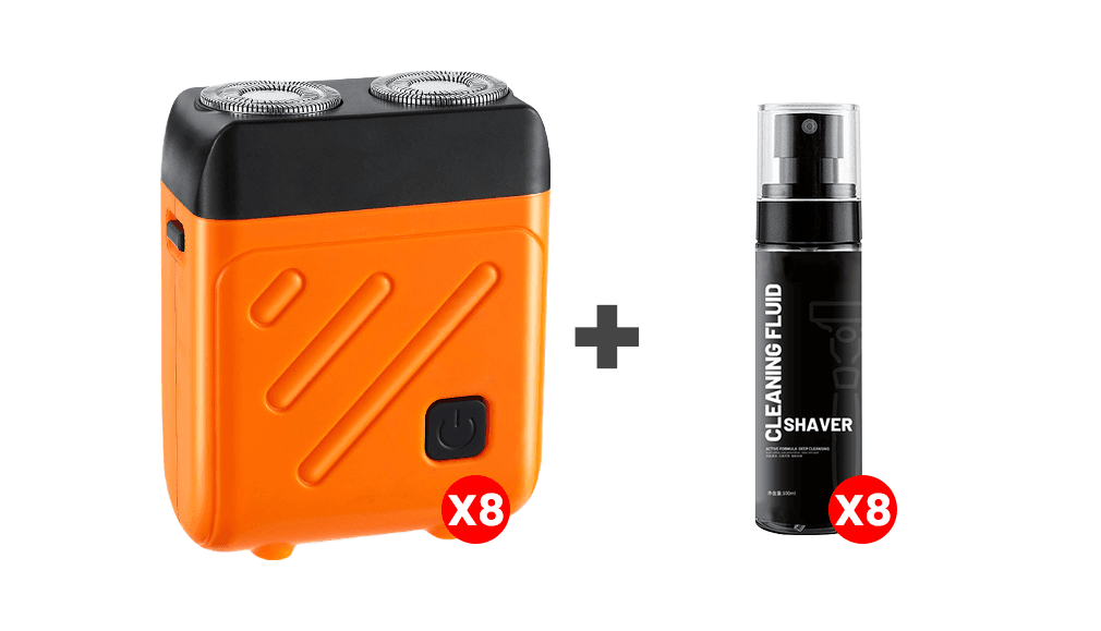TrimPro – Mini Electric Shaver for Men – orange-black / Shaver + cleanser / Buy 5 get 3 free