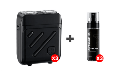 TrimPro – Mini Electric Shaver for Men – Black / Shaver + cleanser / Buy 2 get 1 free