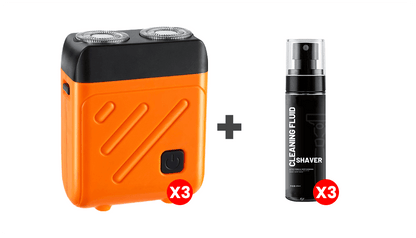 TrimPro – Mini Electric Shaver for Men – orange-black / Shaver + cleanser / Buy 2 get 1 free