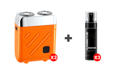 TrimPro – Mini Electric Shaver for Men – Orange-silver / Shaver + cleanser / Buy 2 get 1 free
