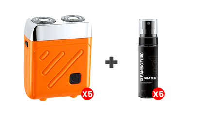 TrimPro – Mini Electric Shaver for Men – Orange-silver / Shaver + cleanser / Buy 3 get 2 free