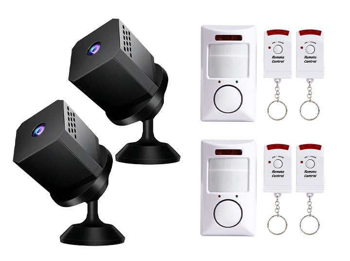 NightGuard – Mini HD Smart Security Camera – Black / Family package (camera + alarm) / Buy 2