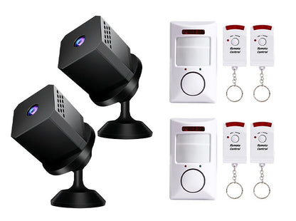 NightGuard – Mini HD Smart Security Camera – Black / Family package (camera + alarm) / Buy 2