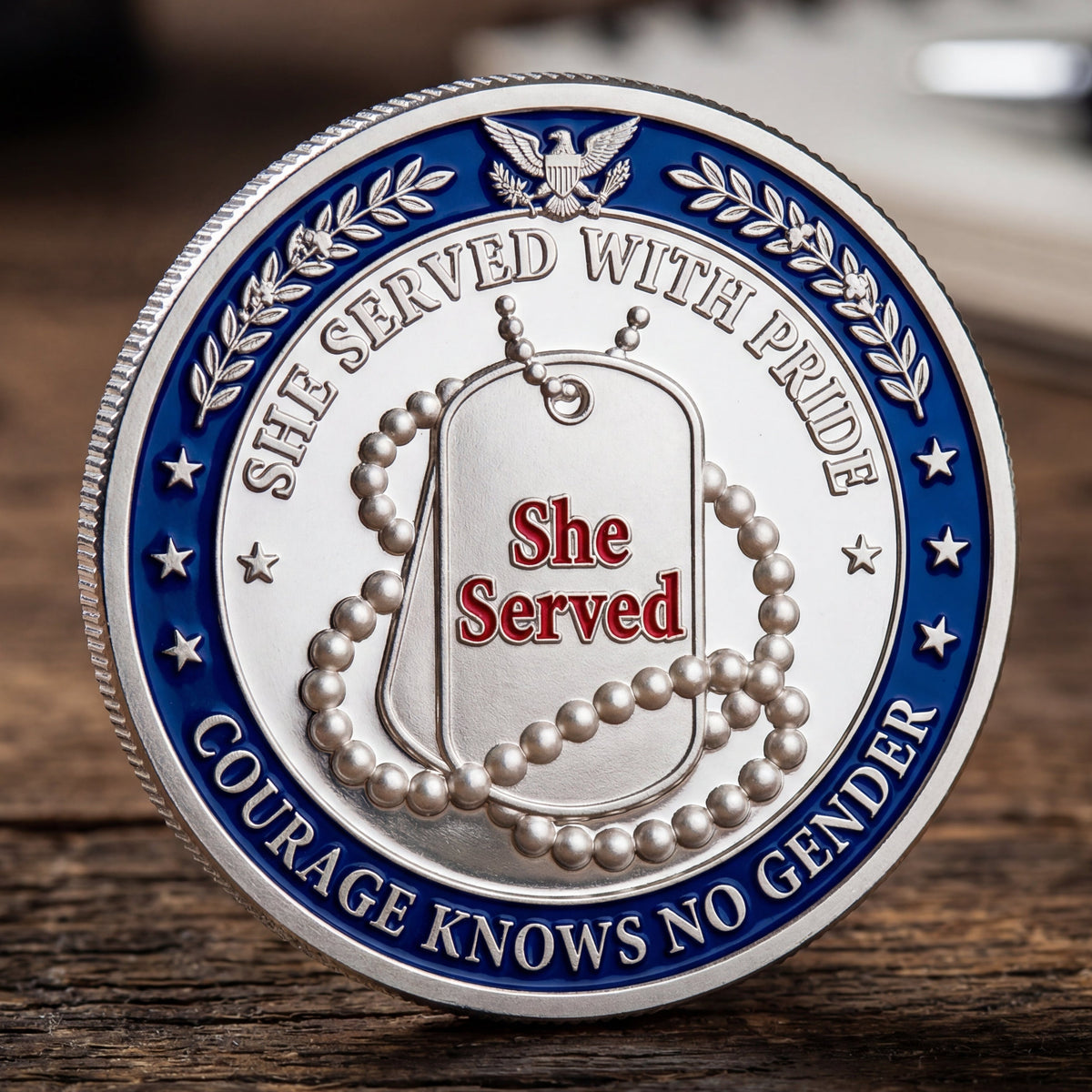 ValorRose – Female Veteran Tribute Challenge Coin – image 2
