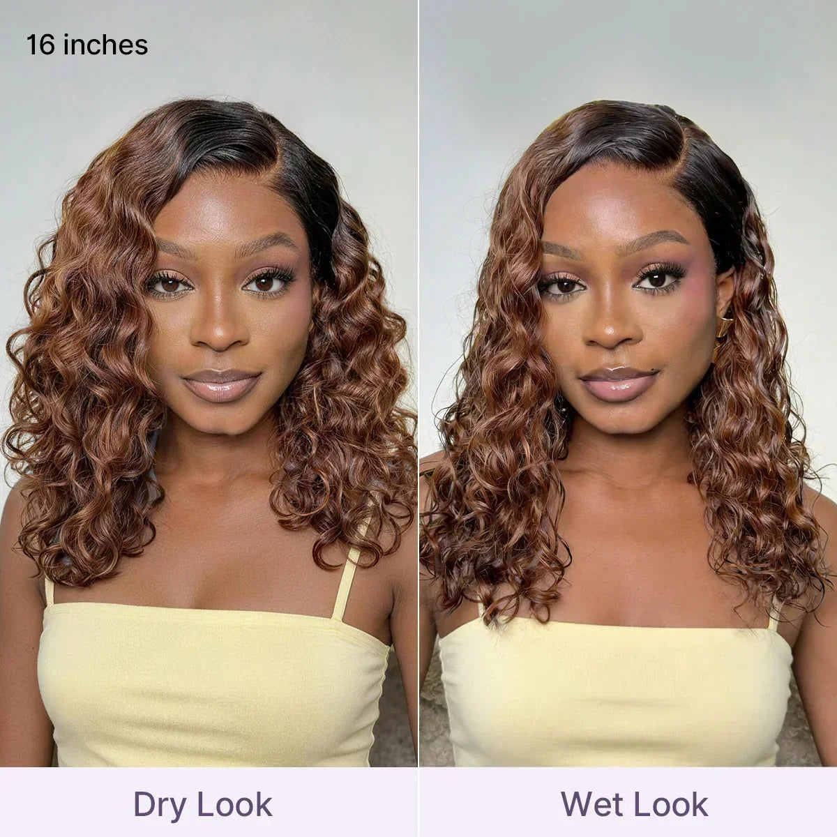 CurlLuxe – Ready-to-Go Glueless Curly Bob Wig – Blonde Highlight / 10