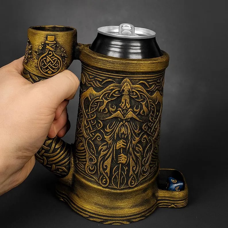 MageMug – Wizard Dice Tower Insulated Cup – Gold