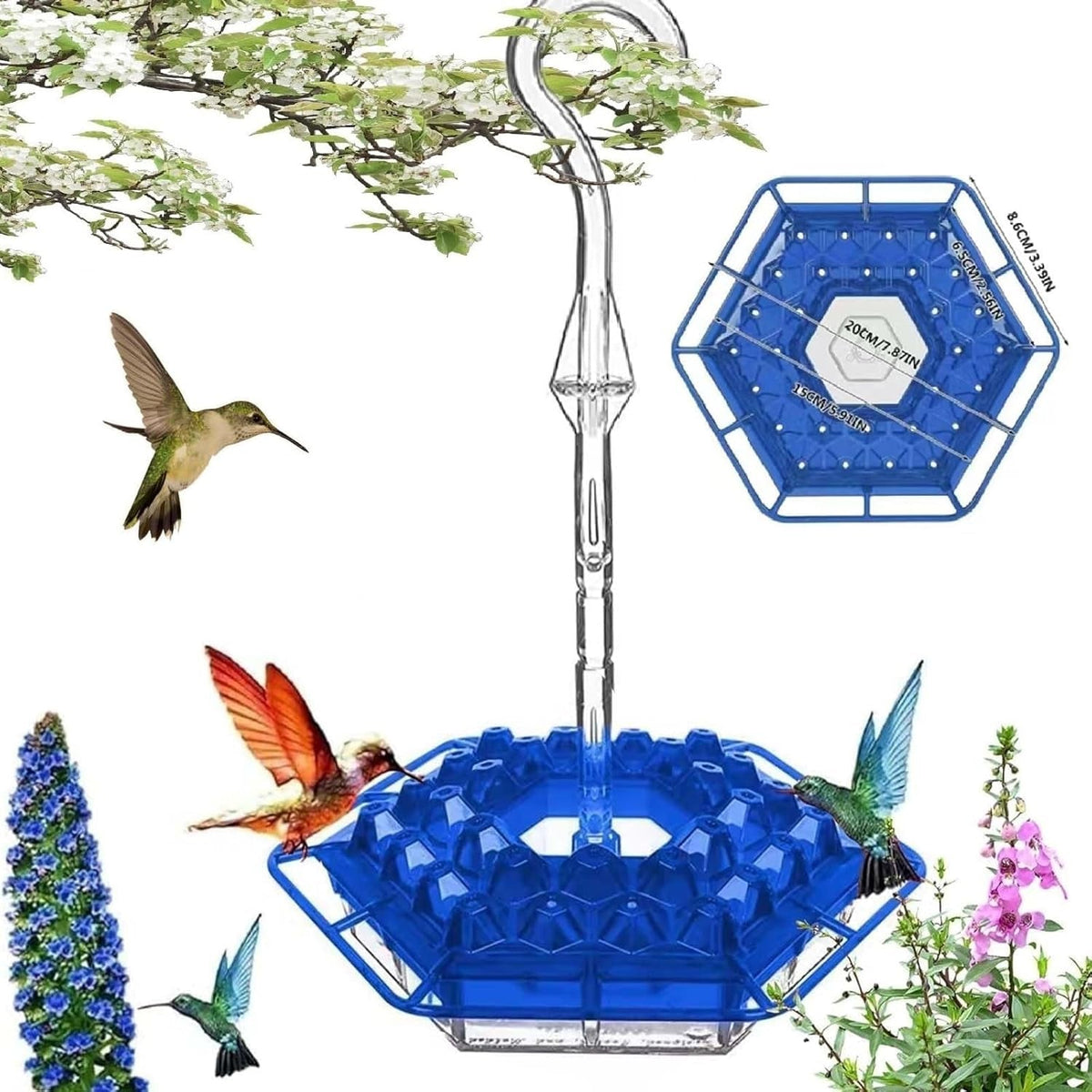 BirdBliss - Hanging Hummingbird Feeder – Blue / Buy 1