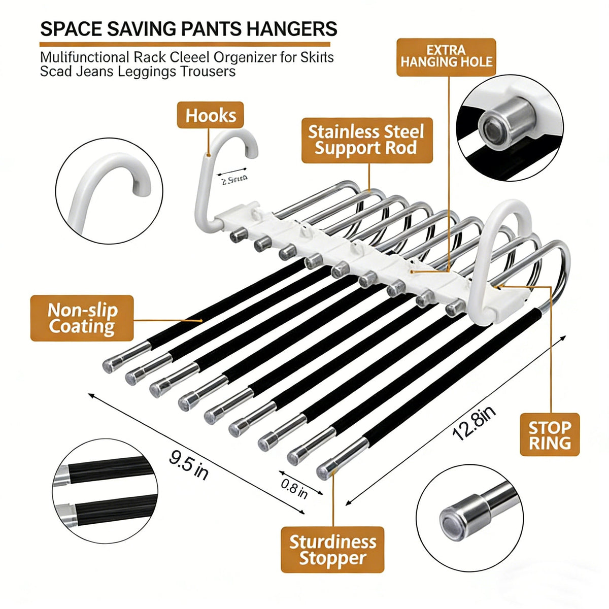 ClosetMax – 9-Tier Hanging Pants Organizer – image 8