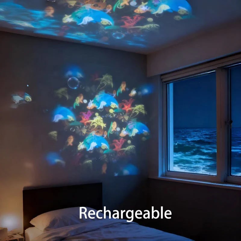 OceanGlow – Rotating LED Light Projector – Ocean / Rechargeable