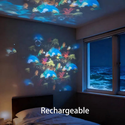 OceanGlow – Rotating LED Light Projector – Ocean / Rechargeable