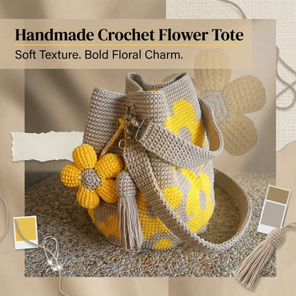 BloomStitch - Handmade Crochet Flower Tote Bag – Daisy Yellow