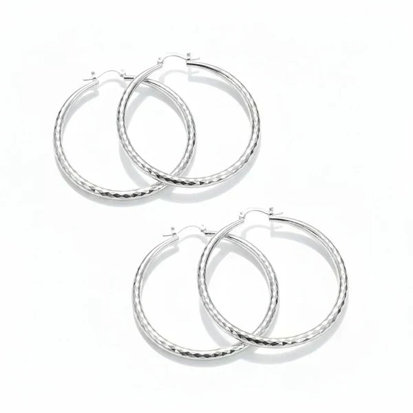LumiLuxe – Brilliant Diamond Cut Hoop Earrings – image 14