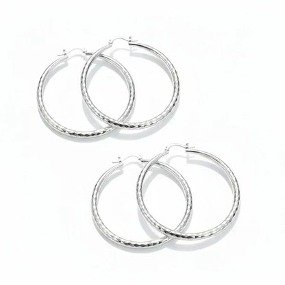 LumiLuxe – Brilliant Diamond Cut Hoop Earrings – image 14