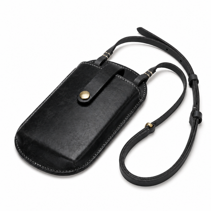 PocketLuxe – Premium Leather Crossbody Phone Bag – Black