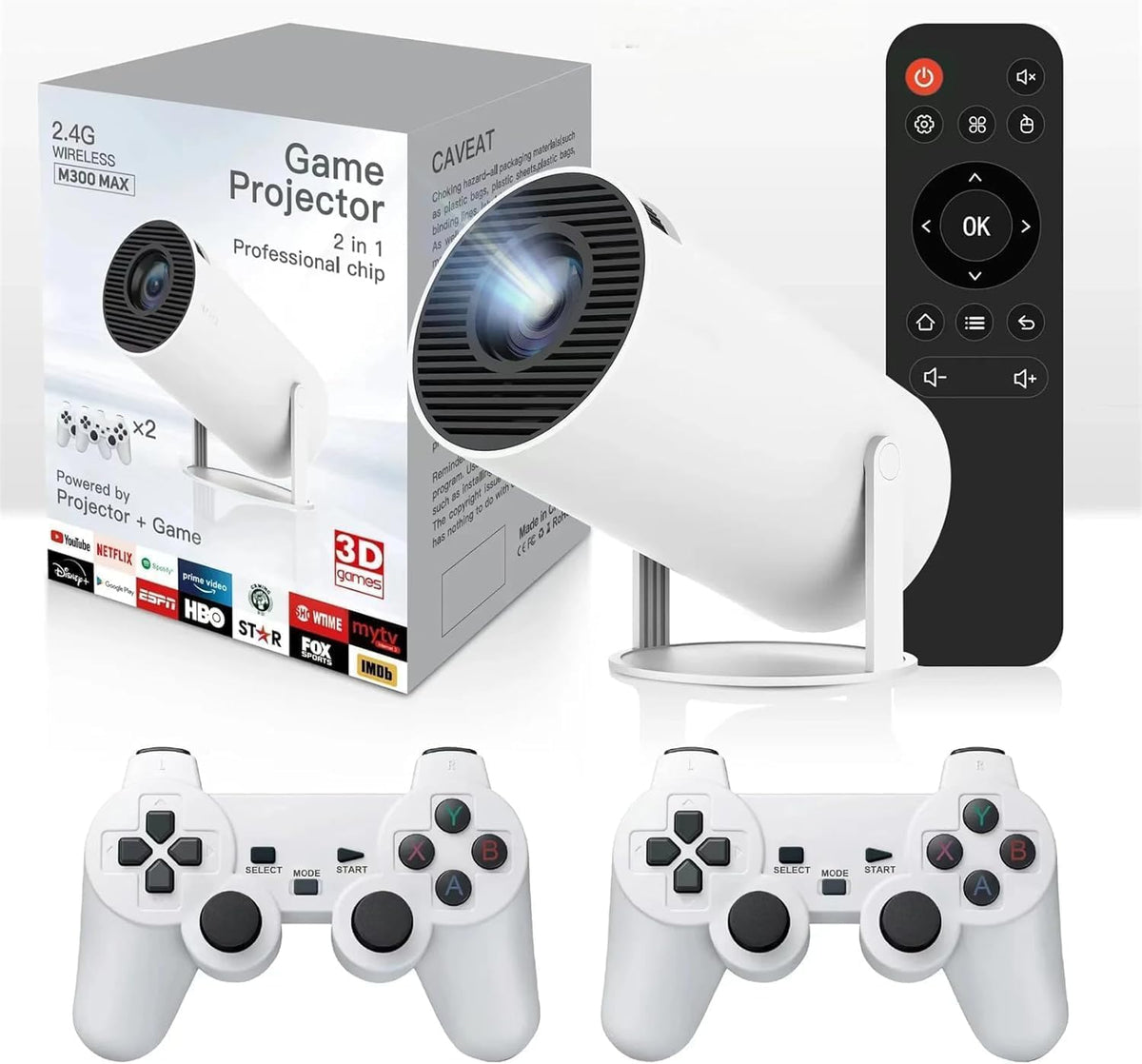 SkyBeam - Wireless Smart Game Projector – Big Screen Fun Anywhere – US