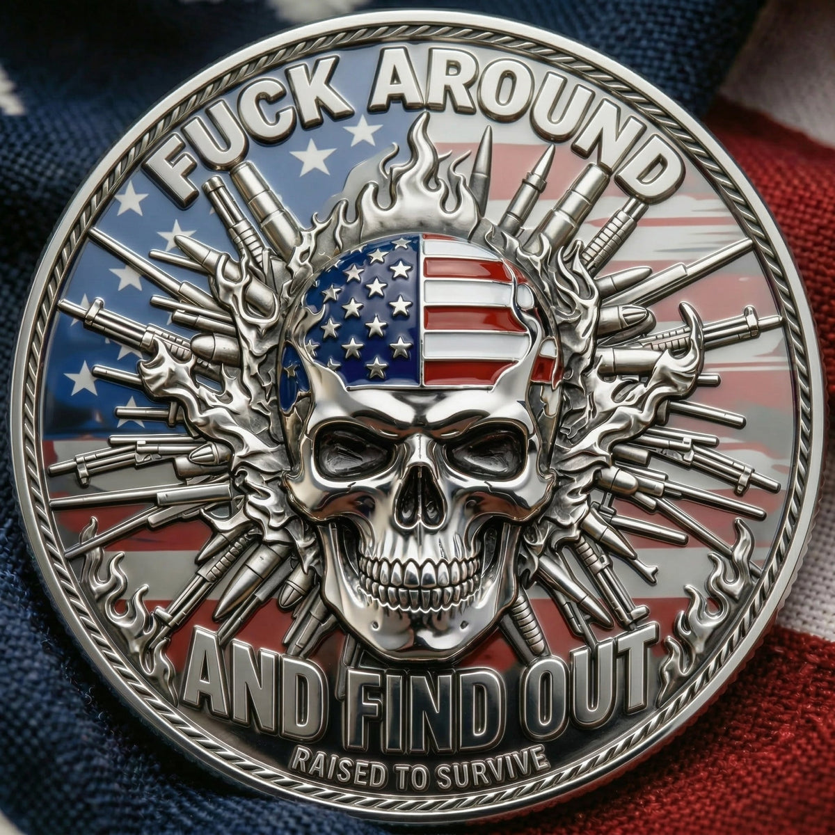 BattleMark – American Skull Tactical Coin – 1 Coin