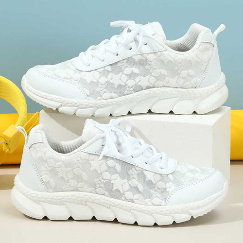 LumoRun – Lightweight Breathable Lace Sneakers – White / 35