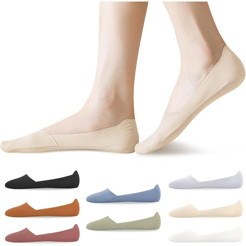 CloudStep - Breathable Cotton No-Show Socks – 8-Color Mixed / 1 Pack (8 Pairs)