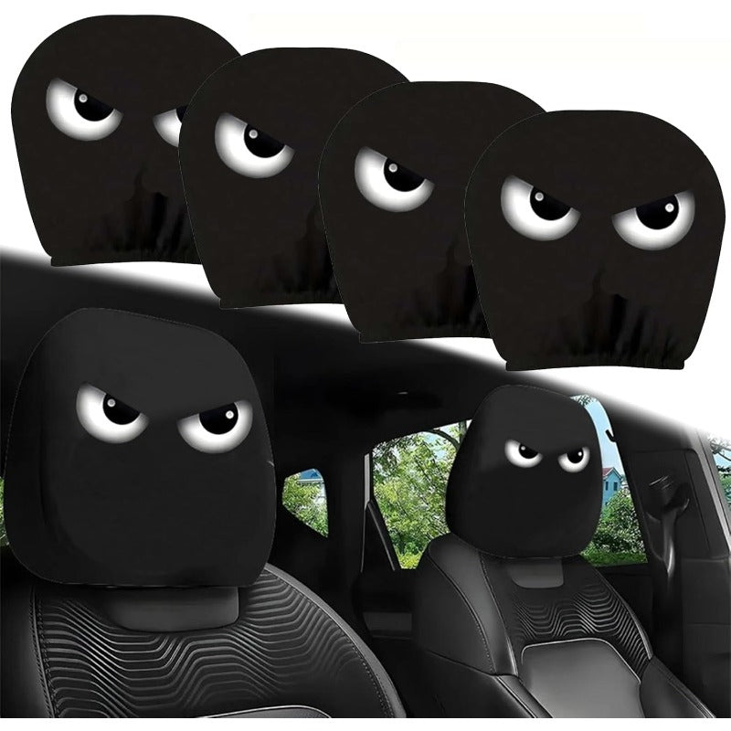 CartoonCush – Playful Headrest Cover – Menacing Stare / All Seats (4 pcs)