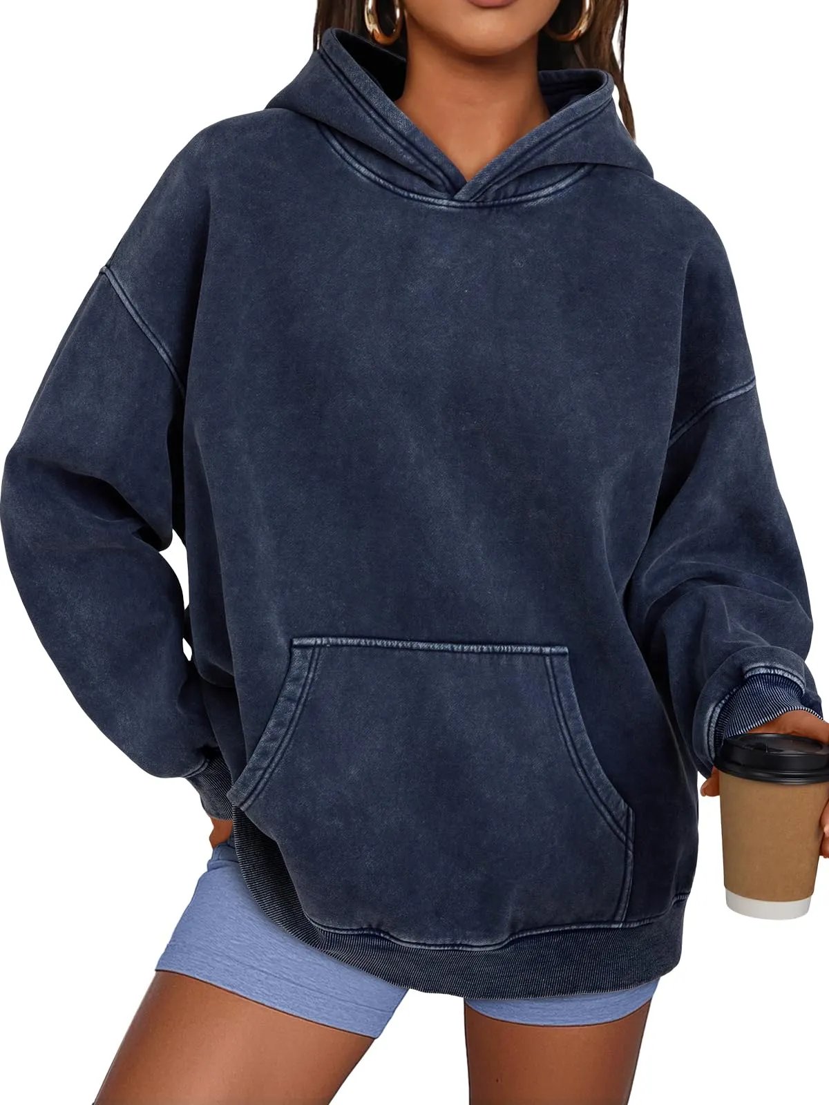 RetroVibe – Acid Wash Pullover – Navy / S