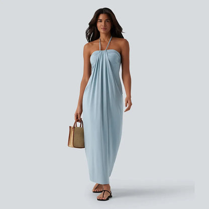 HalterTie – Elegant Back Maxi Dress with Pockets – image 8